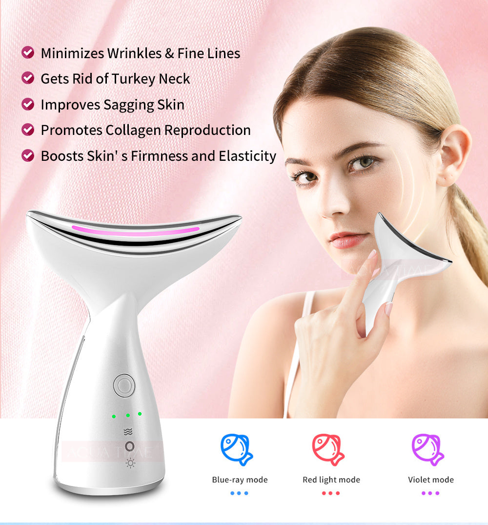 3-in-1 EMS Neck & Face Lifting Device | LED Photon Therapy
