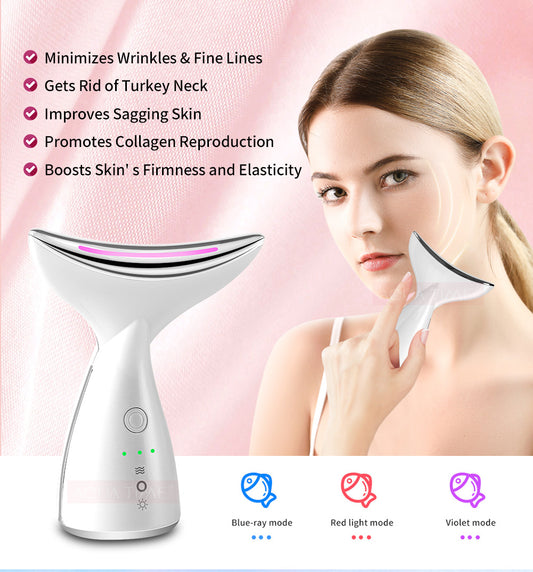 3-in-1 EMS Neck & Face Lifting Device | LED Photon Therapy